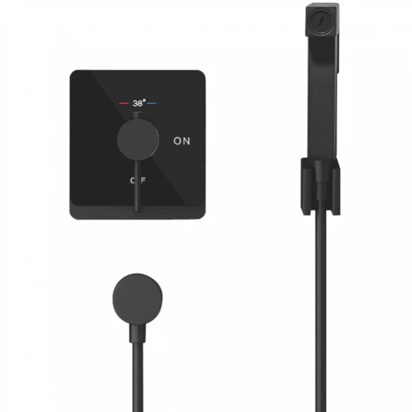 Гигиенический душ Rose R105H со смесителем, черный матовый