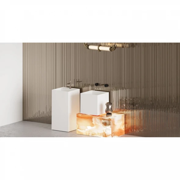 Раковина Salini S-Sense Armonia Square Top 01 130511TG 46x46 см, напольная, белый глянец