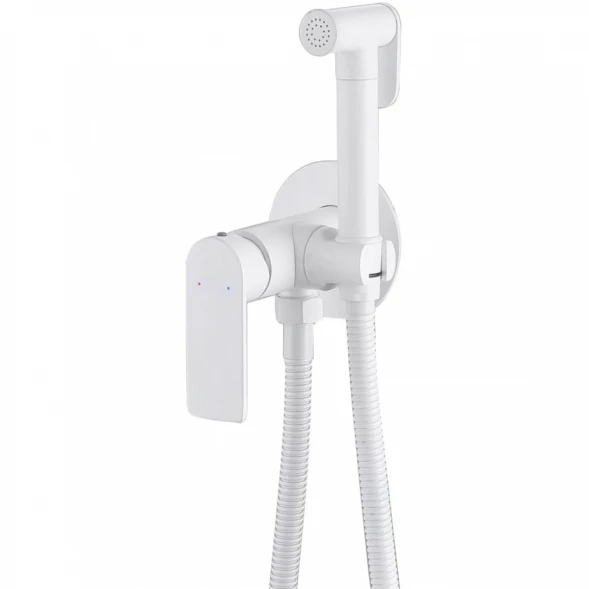 Гигиенический душ Abber Weiss Insel AF8025W со смесителем, белый матовый