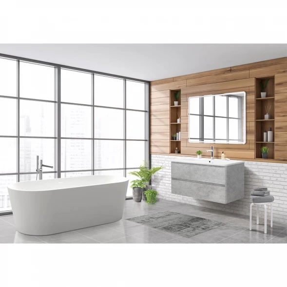 Тумба Cemento Verona Grigio 102 см BelBagno Albano ALBANO-CER-1050-2C-SO-CVG