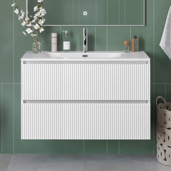 Тумба под раковину BelBagno Uno UNO-MINI-1000-2C-SO-BO 100 см, подвесная, белый матовый