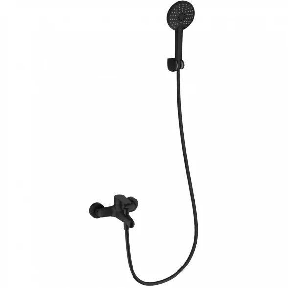 Смеситель для ванны Wonzon &amp; Woghand Alfa WW-AE3204-MB с душевым гарнитуром, черный матовый
