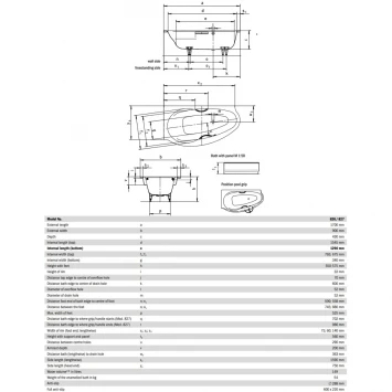 Ванна стальная Kaldewei Studio 826-1 222200013001 170x90 см R, угловая, с водоотталкивающим покрытием, альпийский белый