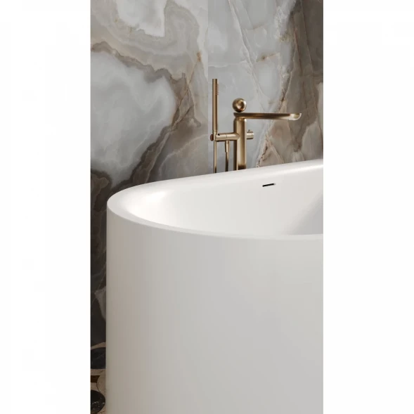 Ванна из литьевого мрамора Salini S-Sense Perla 1049101G 170x80 см, отдельностоящая, белый глянец