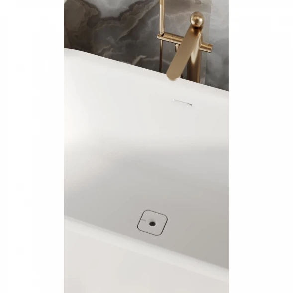 Ванна из литьевого мрамора Salini S-Sense Perla 1049101G 170x80 см, отдельностоящая, белый глянец