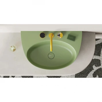 Раковина-чаша Salini S-Sense Alda Wall 03 140313GF 71x45 см, накладная, подвесная, покраска по RAL глянец полностью