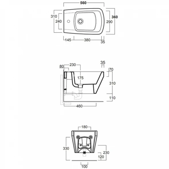 Биде подвесное Simas Baden Baden BB19bi*1