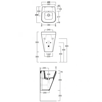 Раковина 40x45 см Simas Baden Baden BB13bi*1