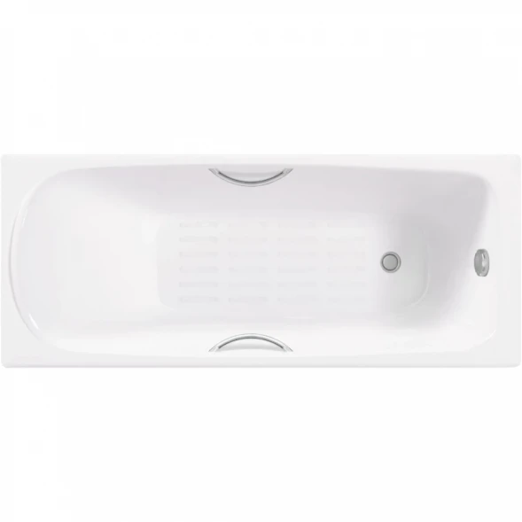 Ванна чугунная Delice Fusion DLR230647R-AS 170x70 см, с отверстиями под ручки, антискользящим покрытием, белый