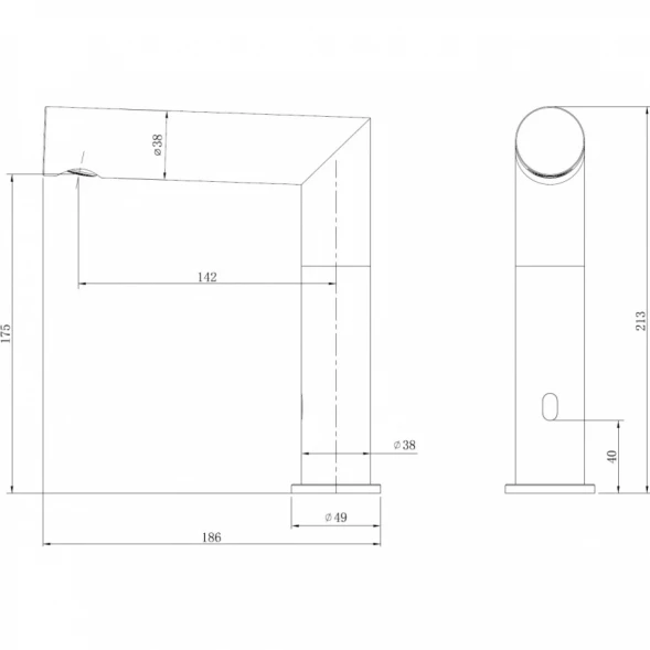 Смеситель для раковины Abber Perfekte 316 AF8A101BGS сенсорный, Золото матовый