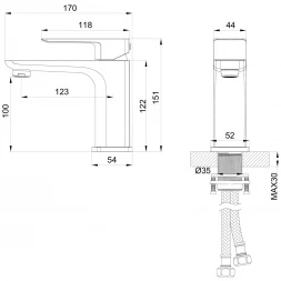 Смеситель для раковины Wonzon &amp; Woghand Edge WW-88139003-BG золотой матовый
