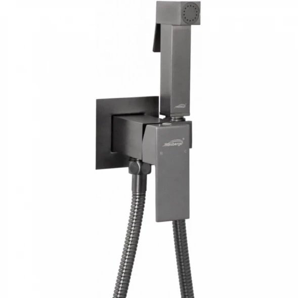 Гигиенический душ Hansberge Cubito H3077BG со смесителем, графит
