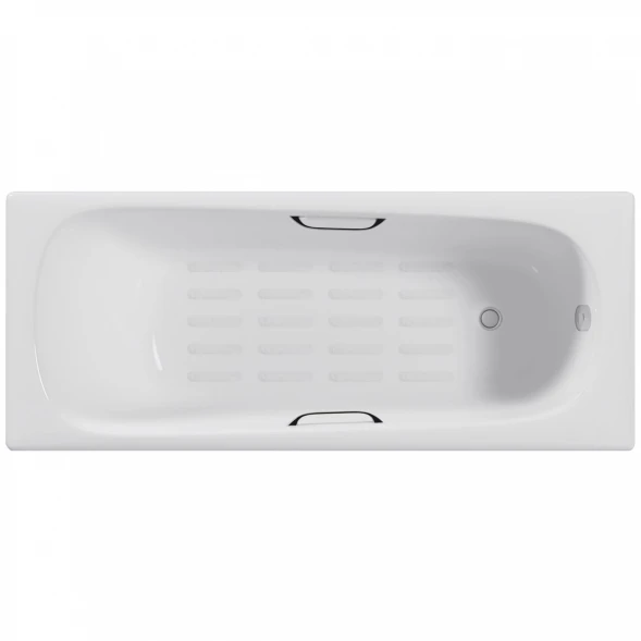 Ванна чугунная Delice Continental DLR230619R-AS 140x70 см, с отверстиями под ручки, антискользящим покрытием, белый