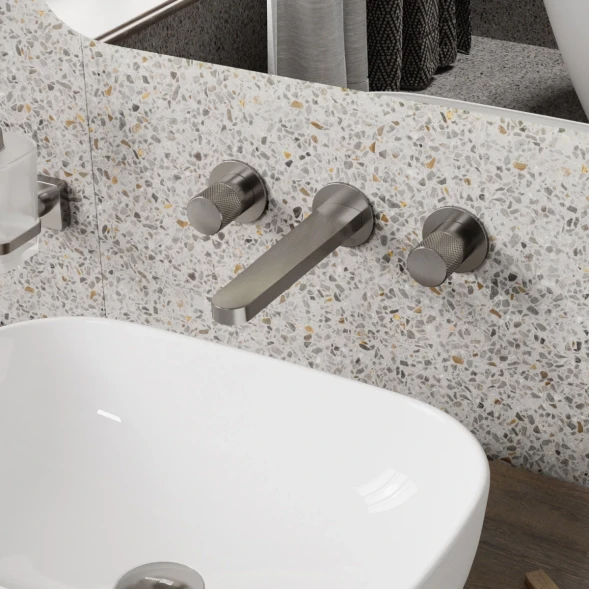 Смеситель для раковины WasserKRAFT Tauber 6445 встраиваемый, никель