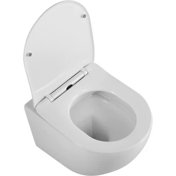 Унитаз подвесной BelBagno Uno 2.0 BB7306CHR/SC безободковый, с сиденьем микролифт, белый