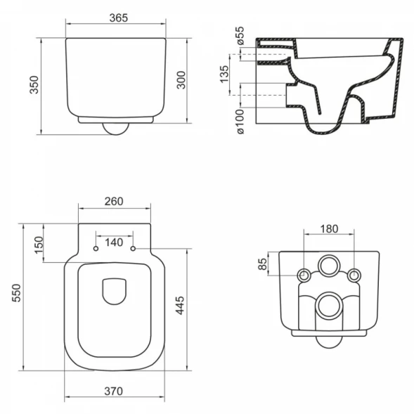 Унитаз подвесной BelBagno Vaso BB127CH белый