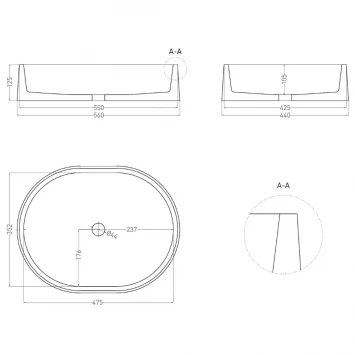 Раковина 56x44 см Salini S-Stone Gloria 10 1102211M