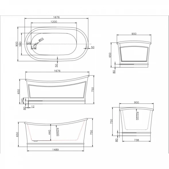 Акриловая ванна BelBagno BB32 167,6x90 см, отдельностоящая, белый глянец