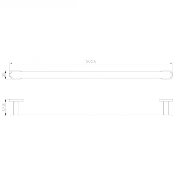 Полотенцедержатель Wonzon & Woghand First WW-8412-LG 66,5 см, золотой