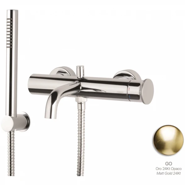 Смеситель для ванны Emmevi Filobrass 85001BZI/ORS с душевым гарнитуром, Золото матовый