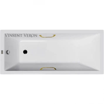 Ванна чугунная Vinsent Veron Square VSQ1707545H/VH0012GD 170x75 см, с ручками, белый