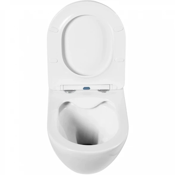 Комплект инсталляция с унитазом BelBagno Prospero BB051CHR/BB051SC/BB002-80/BB005-PR-CHROME с кнопкой смыва, хром + унитаз подвесной BelBagno Amanda безободковый, с сиденьем микролифт, белый