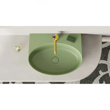 Раковина-чаша Salini S-Sense Alda Wall 02 140312GF 58x45 см, накладная, подвесная, покраска по RAL глянец полностью