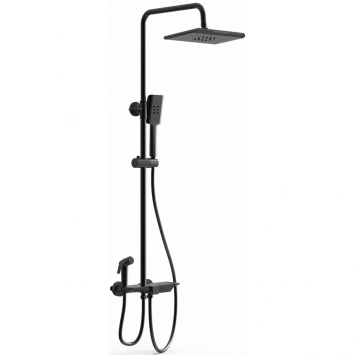Душевая система Wonzon &amp; Woghand WW-B3310-MB 270x200 мм, с термостатом, черный матовый