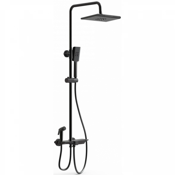 Душевая система Wonzon &amp; Woghand WW-B3310-MB 270x200 мм, с термостатом, черный матовый