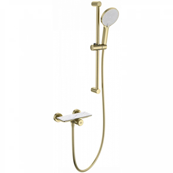 Смеситель для душа Wonzon &amp; Woghand Click WW-B2052-A-BG с душевым гарнитуром, золотой матовый