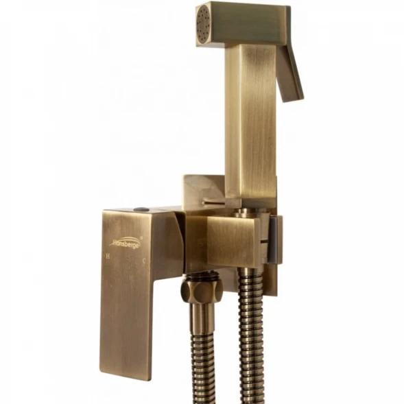 Гигиенический душ Hansberge Cubito H3077BR со смесителем, бронза