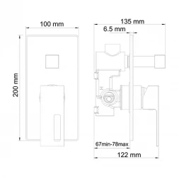 Смеситель для ванны Wasserkraft Alme 1541