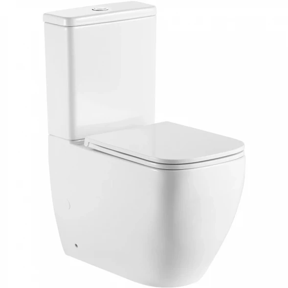Унитаз напольный BelBagno Luce BB2197CP-TOR/SC безободковый, торнадо, без бачка, с сиденьем микролифт, белый