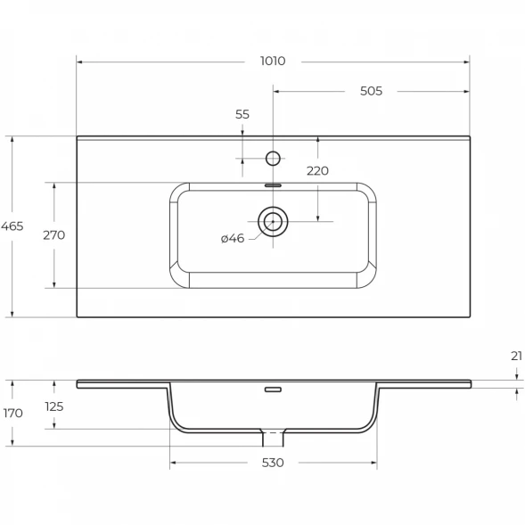 Раковина 101x46,5 см BelBagno Pietra BB1000ETL