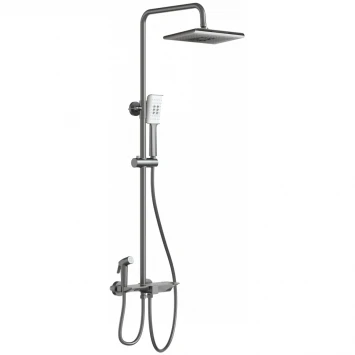 Душевая система Wonzon &amp; Woghand WW-B3310-BGG 270x200 мм, с термостатом, темный графит матовый