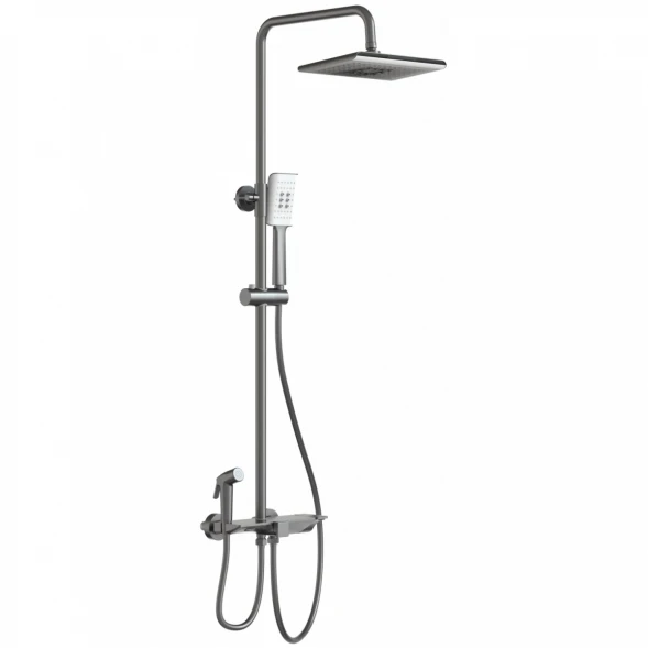 Душевая система Wonzon &amp; Woghand WW-B3310-BGG 270x200 мм, с термостатом, темный графит матовый