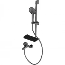 Смеситель для ванны Wonzon &amp; Woghand Alfa WW-AE3201-MB с душевым гарнитуром, черный матовый