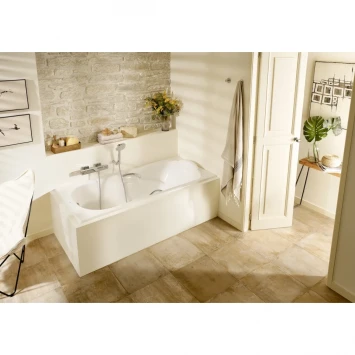 Ванна чугунная Roca Haiti 2327G000R 170x80 см, с отверстиями под ручки, антискользящим покрытием, белый
