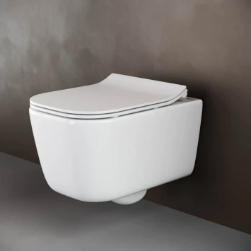 Унитаз подвесной Ceramica Nova New Day CN3005 безободковый, с сиденьем микролифт, белый