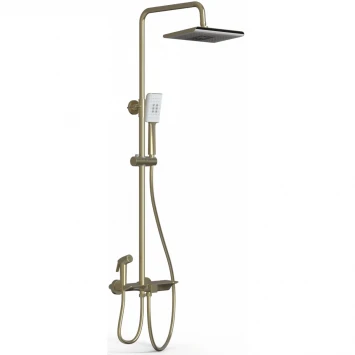 Душевая система Wonzon &amp; Woghand WW-B3310-BG 270x200 мм, с термостатом, золотой матовый