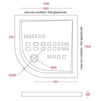 Керамический поддон 100x100 см Artceram Piatto Doccia Angolare PDA007 01 00 bi
