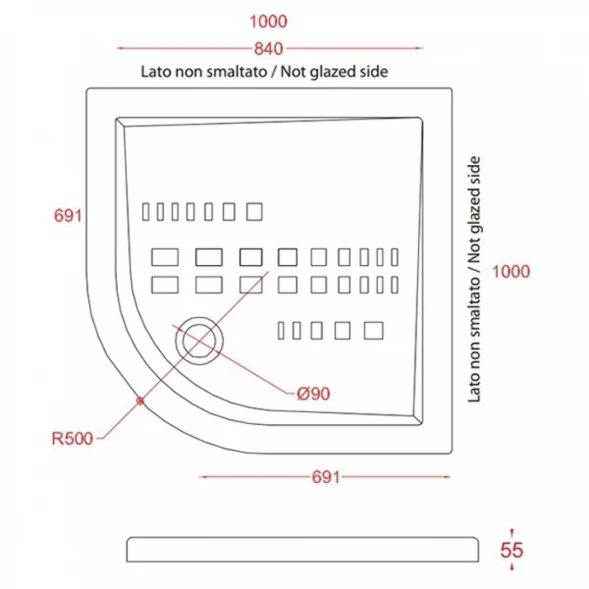 Керамический поддон 100x100 см Artceram Piatto Doccia Angolare PDA007 01 00 bi