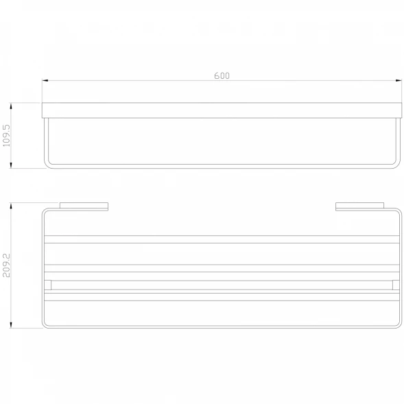 Полка для полотенец Wonzon &amp; Woghand Lotte WW-8381A-BG 60 см, золотой матовый