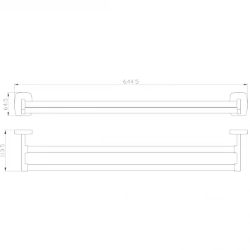 Полотенцедержатель Wonzon &amp; Woghand Porto WW-1001 64,4 см, двойной, хром