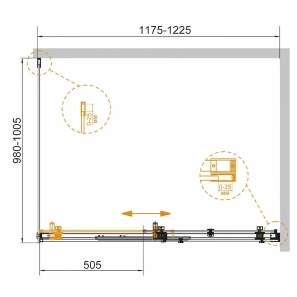 Душевой уголок 120x100 см Cezares STYLUS-SOFT-AH-1-120/100-C-Cr прозрачное