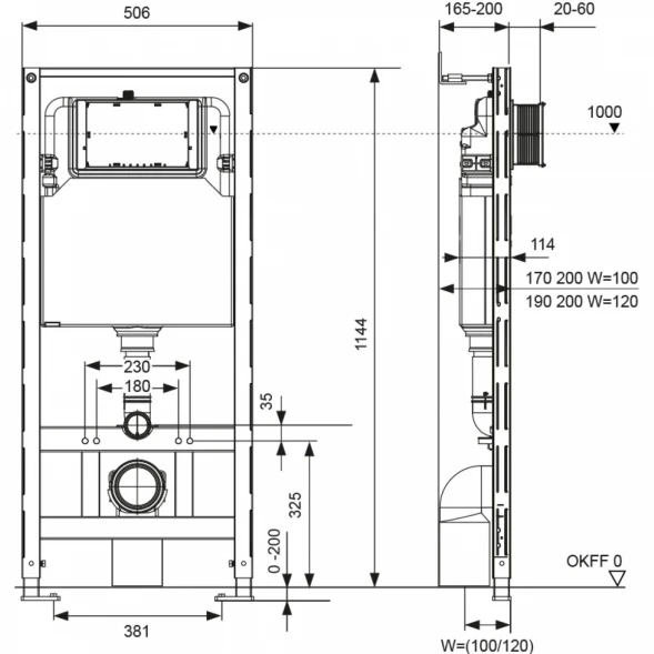 Инсталляция для унитаза Tece TECEspring S300300