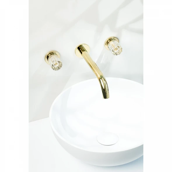 Смеситель для раковины Boheme Elegante 152-2-G-EL встраиваемый, золотой