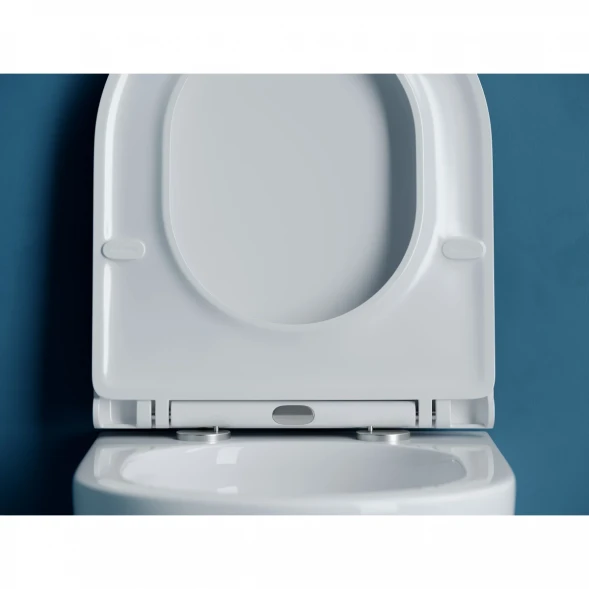 Унитаз подвесной Ceramica Nova Vogue CN4008T безободковый, торнадо, с сиденьем микролифт, белый
