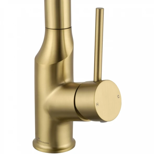 Смеситель для кухни Wonzon &amp; Woghand WW-A21252-BG с выдвижным изливом, золотой матовый
