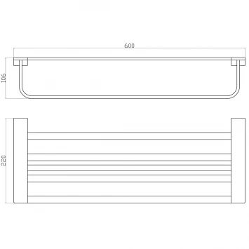 Полка для полотенец Wonzon &amp; Woghand Eclipse WW-9181 60 см, хром